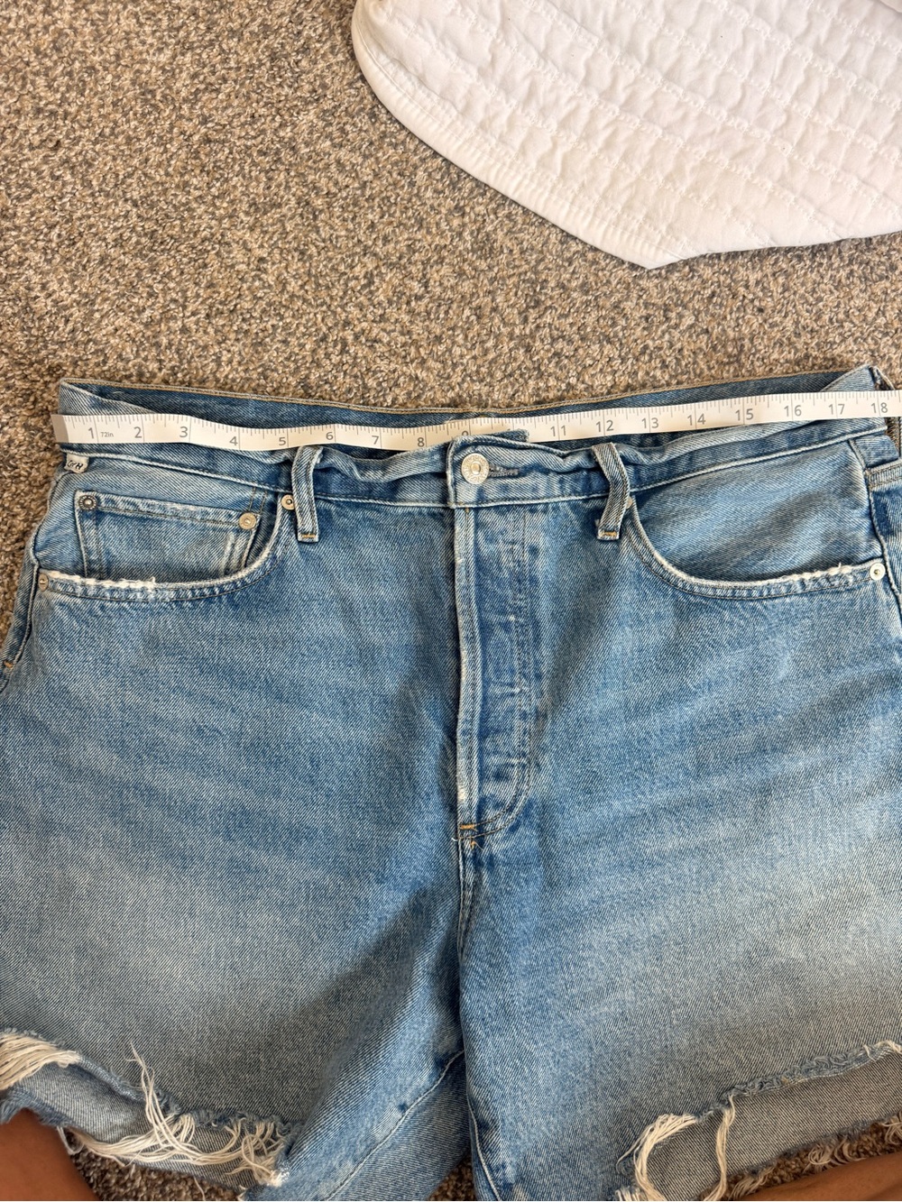 Citizens Of Humanity Light Blue Distressed Denim Cutoff Shorts - Picture 12 of 12